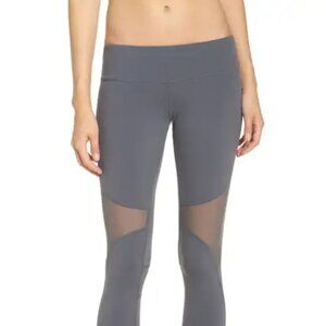 Alo Yoga Coast Mesh Panel Stirrup Leggings in Dark Grey, Size Small